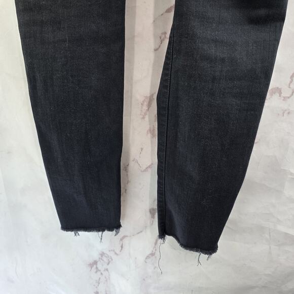 Mother Jeans Womens 26 Black Skinny Looker Ankle Fray Guilty As Sin High Rise - Picture 8 of 15